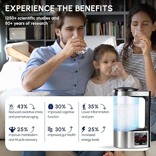 HydroPitcher | 68 Oz Hydrogen Water Pitcher - BPA Free Rich Hydrogen Water Generator - Electrolysis Jug with SPE/PEM Technology Hydrogen Water Machine | Chlorine Free Large Hydrogen Water Bottle