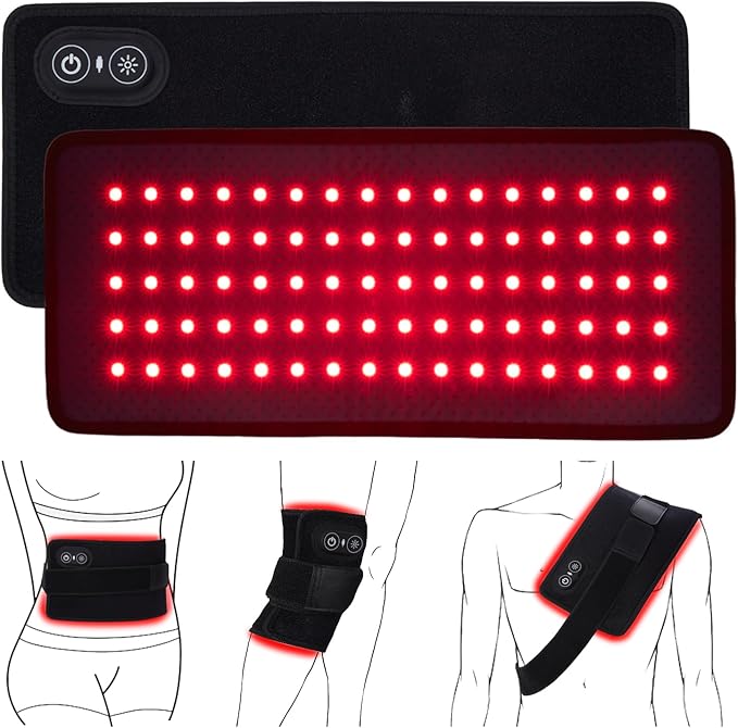 Red Light Therapy Belt Infrared Light Therapy Pad with Portable Battery, 660nm 850nm Full Body Red Light Mat Therapy for Back Knee Feet Shoulder Neck Waist Hands Legs Hips