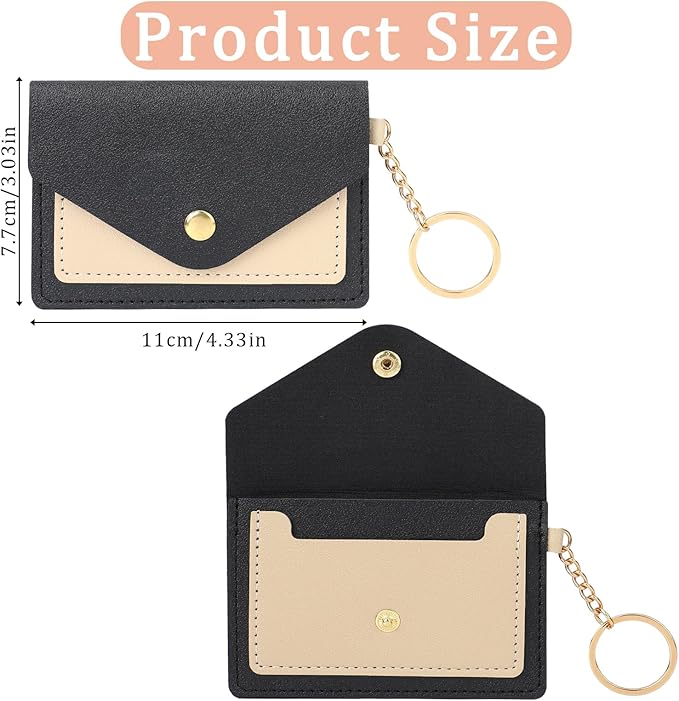 1 Pack Birth Control Pill Case Sleeve Packet 4.3 X 3 Inch PU Leather Wallet Pill Holder Privacy Protection Birth Control Pill Wallet with Key Ring for Pill Card Organizer(Black)
