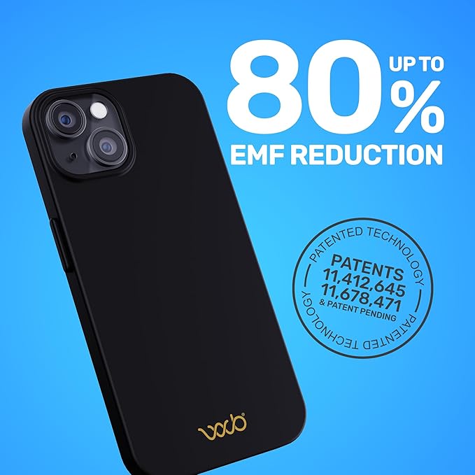 WAVEBLOCK EMF Protection Silicone iPhone Case, Radiation Blocker Cell Phone Case, 5G Shield Reduction, Lightweight, USA Patented and Tested in FCC Lab, iPhone 14 Black