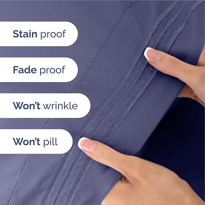 Twilight Purple Oeko-Tex Sheets - Full Size 4 Piece Set - Extra Soft, Breathable & Cooling Hotel Luxury Bed Sheets - Deep Pockets, Easy-Fit & Wrinkle-Free