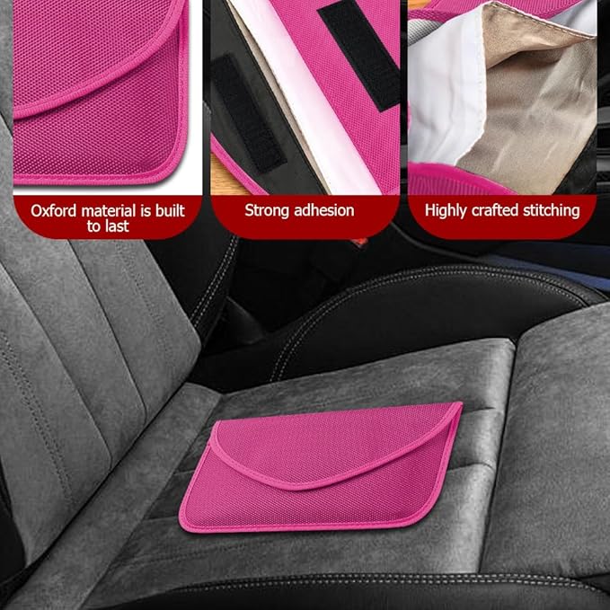2PCS Faraday Bags for Car Key and Cell Phone, Signal Blocking Bag, Faraday Key Fob Protector, Universal Cell Phone Privacy Card Protection Car Accessories for Anti-Thefting (Rose)