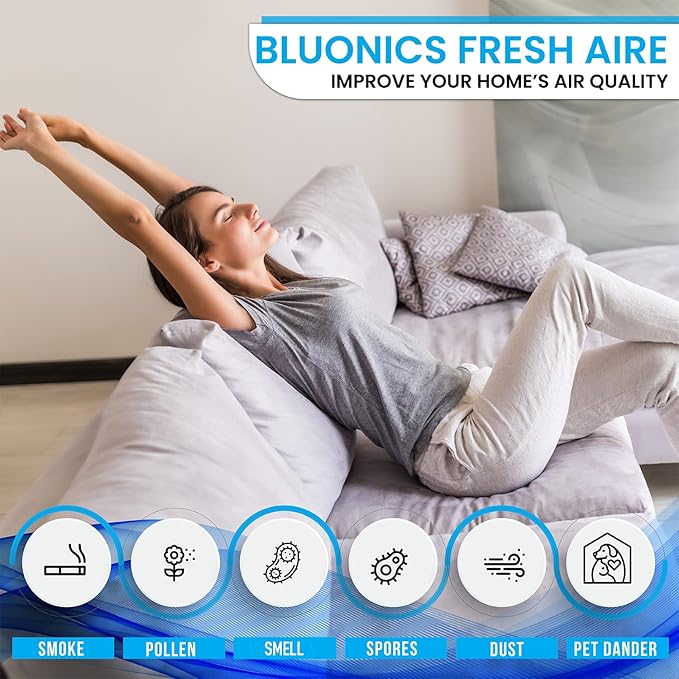 Bluonics Fresh Aire 3 Pack Water Air Washer, Air Revitalizer & Freshener with 4 Fragrance Bottles, 7-Color LED Night Light & White Noise Feature