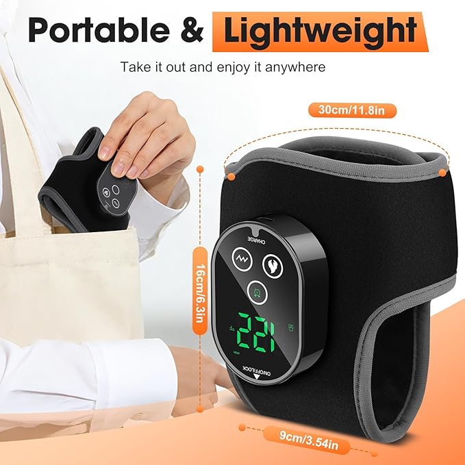 2PCS Cordless Foot and Ankle Massager with Heat, Ankle Heating Pads, Rechargeable Heated Foot Brace Wrap, 3 Vibration and 4 Heating Modes