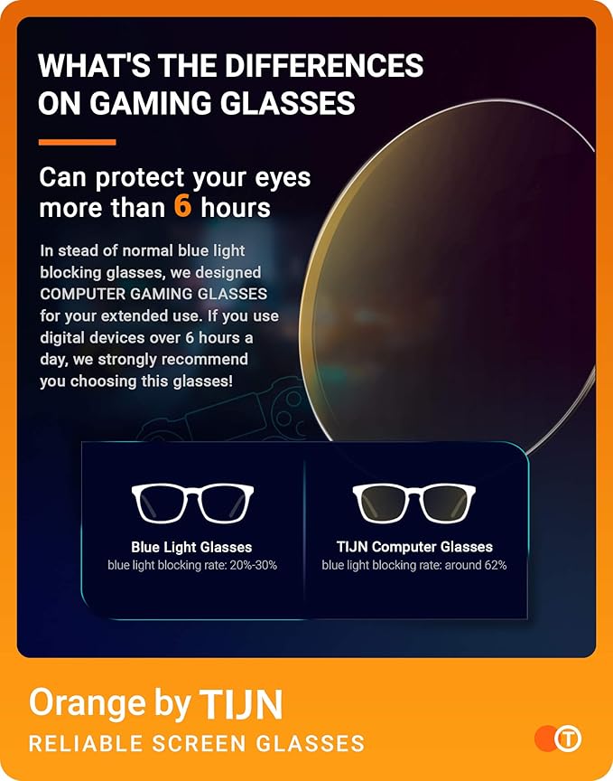 TIJN Blue Light Blocking Glasses for Women Men Clear Frame Square Nerd Eyeglasses Anti Blue Ray Computer Screen Glasses