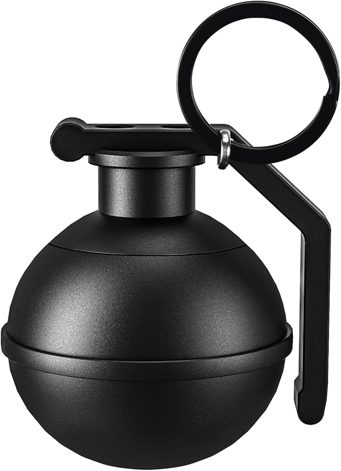 Tactical Small Pill Case, Metal Pill Holder with Keychain, Airtight Vitamin Container, Cool Mini Pill Organizer for Daily Medications, Supplements (Black)
