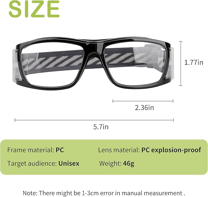 Sport Glasses for Men Women Basketball Football Sport Goggles Anti Fog Shock Collision Wearable Glasses