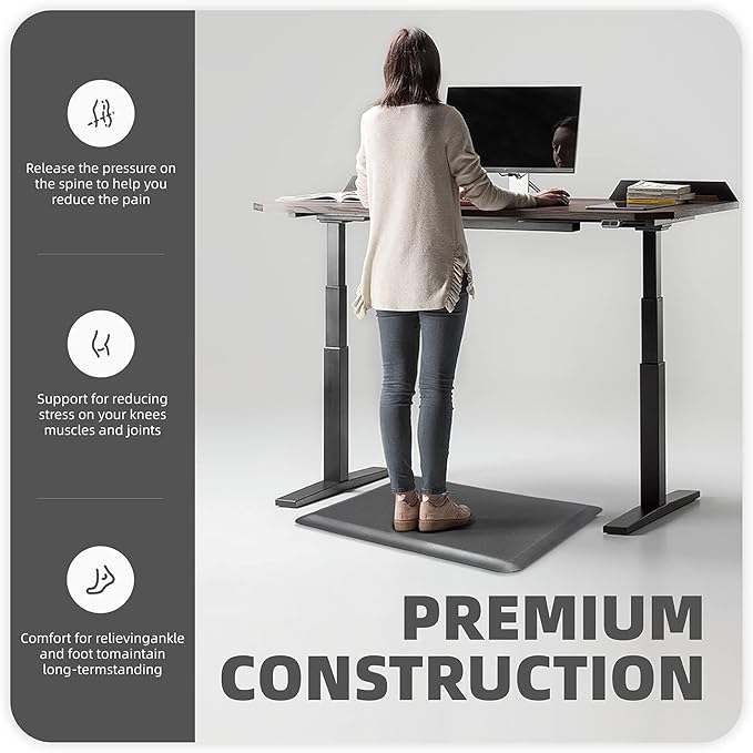 Color&Geometry Anti Fatigue Floor Comfort Mat 3/4 Inch Thick 17"×24" Perfect for Standing Desks, Kitchen Sink, Stove, Dishwasher, Countertop, Office or Garage, Dark Grey