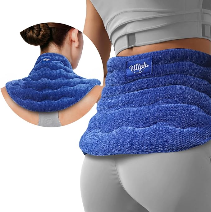 Hilph Heating Pad for Back Microwavable, Extra Large Microwave Heated Pack with Moist Heat for Lower Back Pain Relief, Menstrual Cramps, Waist, Stomach, Neck, Shoulder, Lumbar, Unscented Wearable