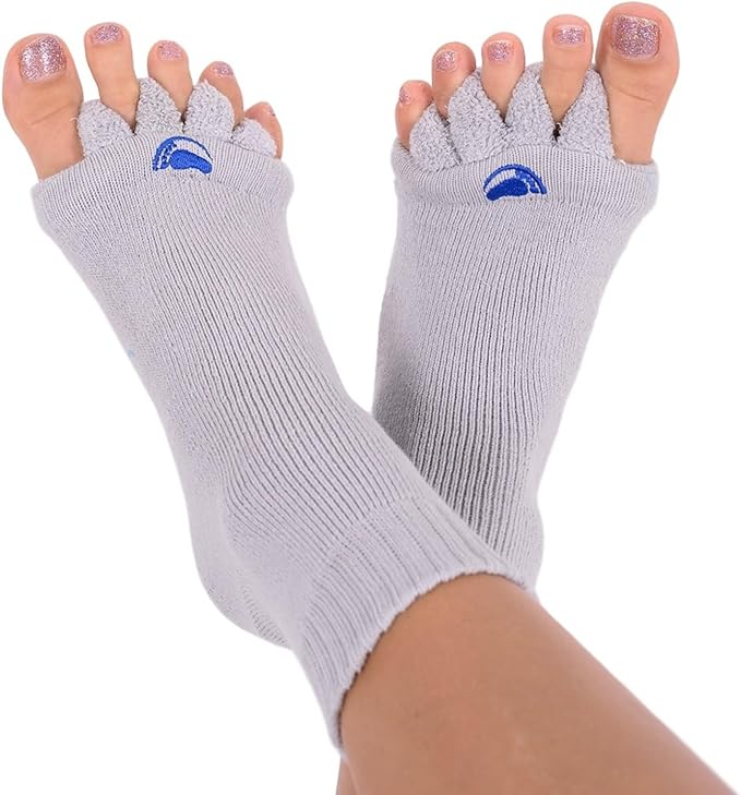 My Happy Feet Foot Alignment Socks with Toe Separators – Holiday Socks for Women & Men - Cozy Christmas Gift Idea