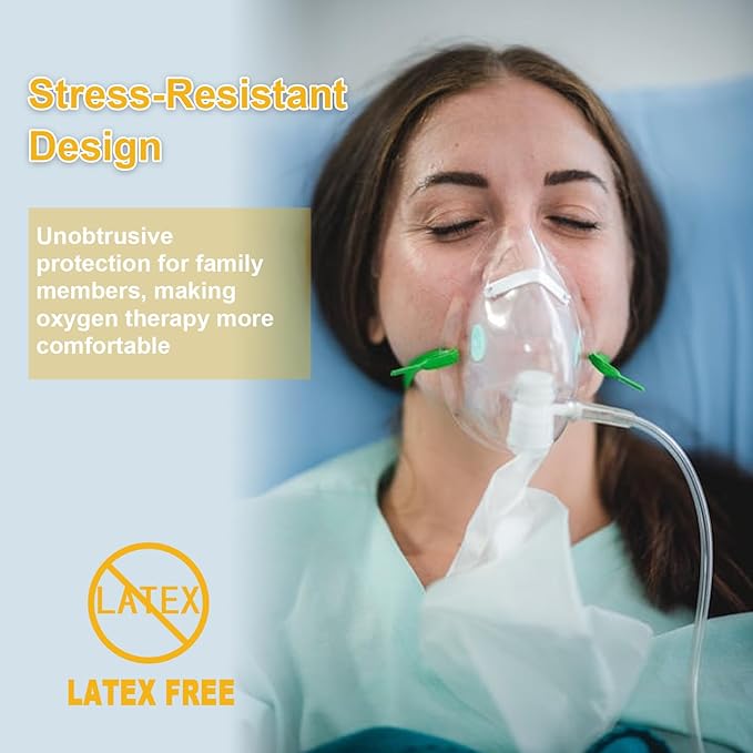 Oxygen Supply Tubing - Premium Crush-Resistant with Curved Prongs, High Flow Oxygen Tubing for Oxygen Concentrator Machine, Nebulizer Tubing & Oxygen Therapy - 25 FEET 6 Pack