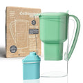 Alkanatur Drops Low Emission Water Filter Pitcher - Hydrogenates + Ionizes + Provides Magnesium Removes Chlorine, Metals, Fluorides, Microplastics, and More - Certified UNE 149101:2015