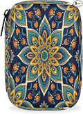 Indian Mandala Ethnic Pill Case Travel Pill Organizer Weekly 7 Day Portable with Zipper Medicine Box Pill Case for Vitamins, Birth Control,Fish Oils,Medication, Supplements