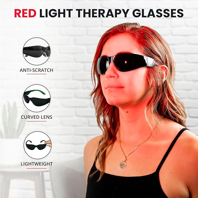 Mito Red Light Therapy Glasses - Eye Protection for Red Light (600nm-900nm) - Goggles