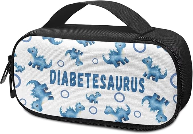 Rnyleeg Insulin Cooler Travel Case Blue Circle Dinosaur Insulin Bag for Diabetes Portable Diabetic Supplies Travel Case Organizer Diabetic Care for Daily Life Trip