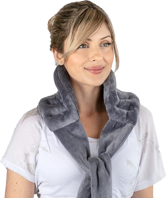 Microwavable Heating Pad for Back Pain Relief – Moist Heat Pack for Neck & Shoulders – Microwave Wheat Bag with Long Ties – Reusable Hot Cold Therapy Wrap for Cramps, Stress & Muscle Relaxation M 71”