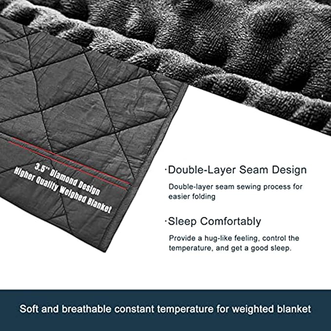 MAXTID 5 Pound Weighted Blanket for Kids Reversible Heavy Sleep Blankets Washable Weighted Blanket Design for Boy (Black 5lbs 36x48 inches)