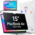 Magnetic 4 Way Privacy Screen for Macbook Air 15 Inch (2023-2026, M2, M3, M4, M5), Removable Matte Anti Glare Blue Light Protector, 360 Private Security Filter for 15.3" Mac Laptop Computer