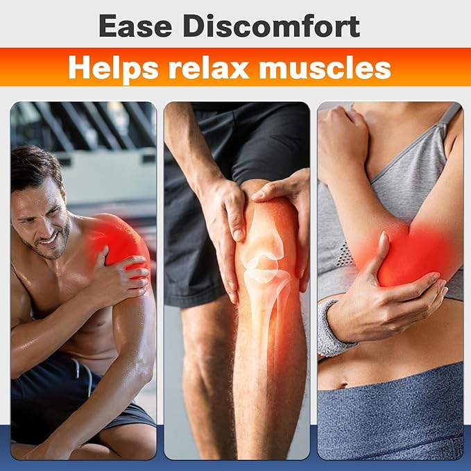 Cordless Heated Knee Massager for Pain Relief, Knee Heating Pad for Knee Arthritis, Heating Pad for Knee Pain, 6 Heatings, 3 Vibrations, 3 Timers, Adjustable Strap for Shoulder, Elbow, Knee