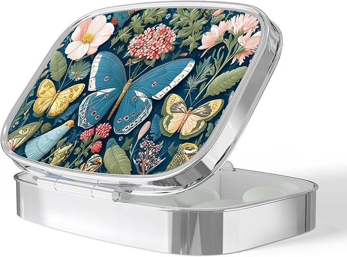 Pill Box-2 Compartment Small Pill Case Portable for Pocket & Purse Single Pill Carrier Pill Container to Hold Vitamins Medication Fish Oil and Supplements BPA-Free