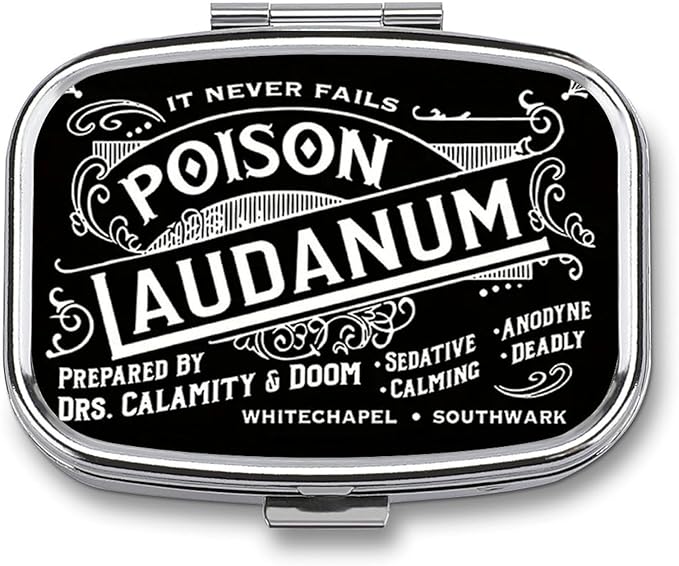 Metal 2 Compartment Pill Organizer Travel Friendly Portable Compact Pill Box Cute Pill Case,for Pocket Wallets Daily Portable Medicine Vitamin Tablet Storage (Black Background)