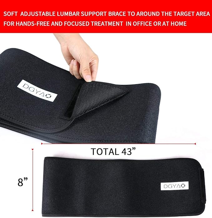 Red & Infrared Light Therapy Belt for Pain Relief Flexible Wearable Wrap Deep Therapy Pad with Timer for Back Shoulder Joints Muscle Pain Relief