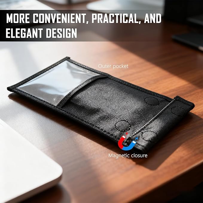 Faraday Bags for Phones, 2 Pack Go Dark Faraday Bags, Magnetic Closure Emf Blocker for Cell Phone Case Signal Blocking Pouch,Military Grade Waterproof Anti-Theft Protection,Anti-Tracking