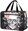 Naanle Pill Organizer Bag Travel Pill Bottle Medicine Organizer Home Storage Medication Bag for Vitamin Supplements, Watercolor Flower Skull Empty First Aid Bag for Car Camping