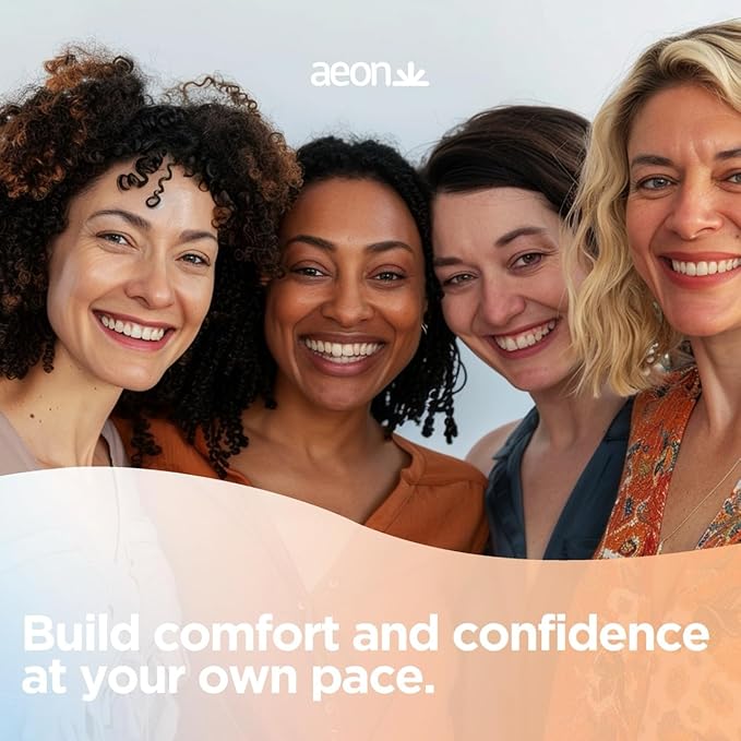 AEON Gentle Touch Premium Silicone 4-Piece Curved Set for Pelvic Floor Wellness & Flexibility – Soft, Body-Safe Design – Includes 1.3 Oz Aeon Glide Moisturizer ($10 Value) & Elegant Storage Bag