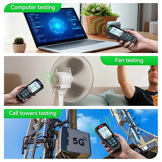 EMF Meter 5G RF Detector – Electric, Magnetic & Radio Frequency Field Tester up to 10GHz, Multi-Sensor EMF Detector for Power Lines, WiFi/Cell Phones, Smart Meters – LCD Display Sound & LED Alerts