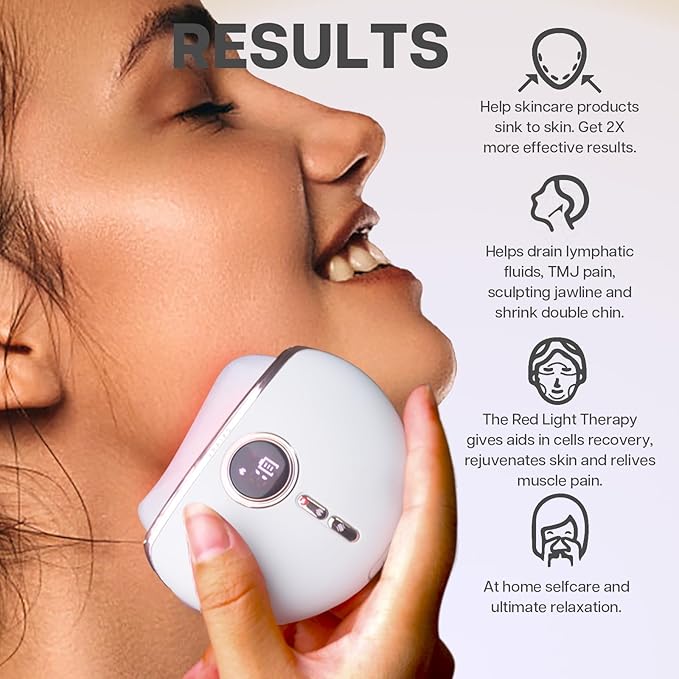 VRAIKO Aurora LED Gua Sha Device, Jade Stone Gua Sha Facial Tool with Heat and Vibration, Face Massager for Anti-Aging Wrinkles Puffiness Skin Rejuvenation and Toning (Aurora)