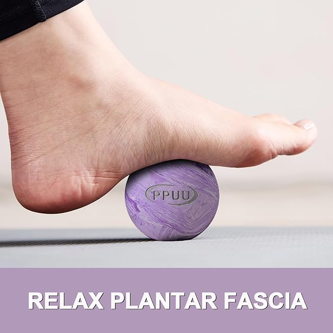 Massage Lacrosse Ball for Myofascial & Trigger Point Release, Muscle Knots, Yoga Therapy – Improves Joint Mobility & Relieves Pain – Shoulder, Back, Plantar Fascia, HIPS – 2.5-Inch Purple-02 Rubber