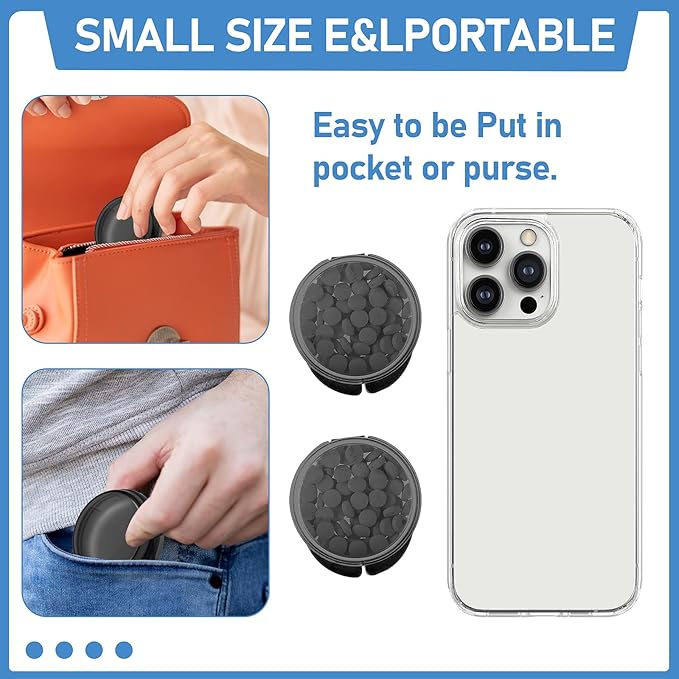 4 Pcs Mini Pill Organizer Small Pill Box Cute Portable Pill Case for Pocket Purse Travel Storage Containers Earplug Case Medicine Dispenser Vitamin Holder(4 Black)