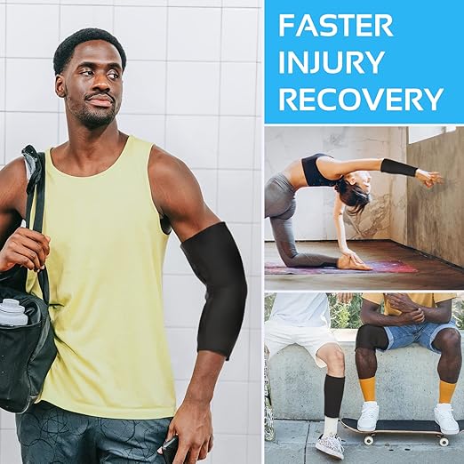 AllSett Health Elbow Ice Pack Wrap - Hot and Cold Compression Sleeve, Knee Ice Pack Sleeve (360° Coverage) | Tennis Elbow Relief and Support for Joints, Muscles, Knee, Legs