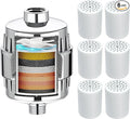 Yodel Shower Filter with 6 Cartridge Chrome - Hard Water Softener, 99% Removes Chlorine & Impurities, Improves Skin & Hair Condition, Universal Fit for Shower Heads