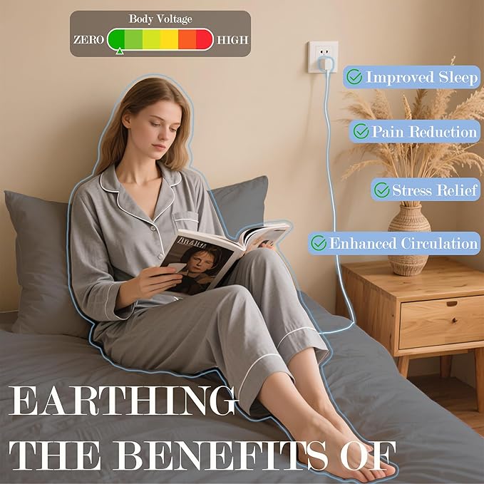 Ali King Grounding Sheets - Full XL Size, Soft Cotton with Silver Fiber, 15'' Deep Pocket Earth Grounding Fitted Bed Sheets for Improved Sleep (Dark Gray, Full XL 54''*80''*15'')