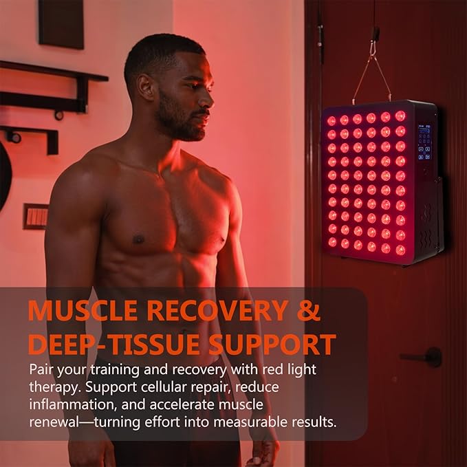 Red Light Therapy Panel, Dual Chip LED 660nm 850nm Near Infrared Light for Body & Face, High Power Red Light Therapy Device for Muscle Recovery, Joint Pain Relief, Skin Rejuvenation at Home