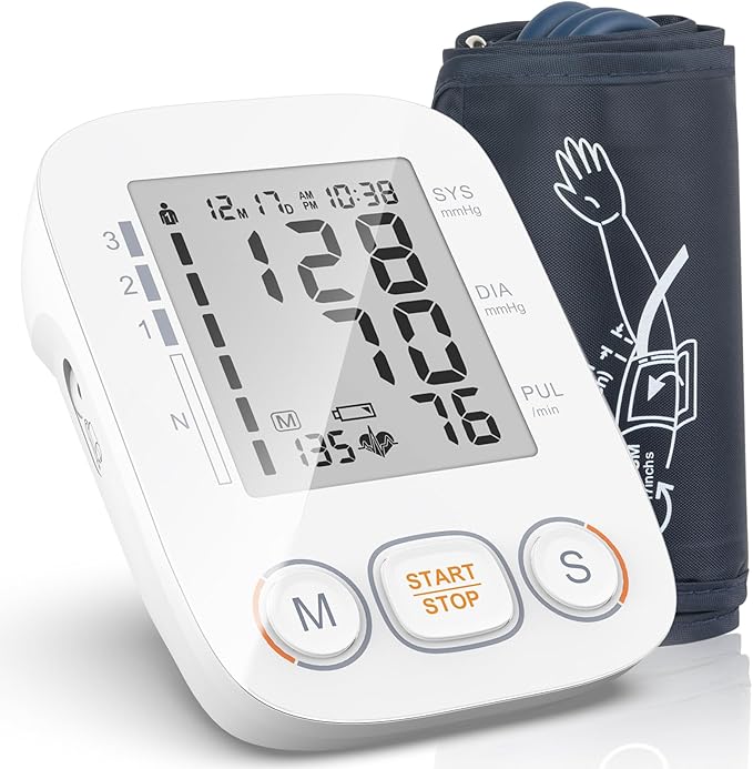 Blood Pressure Monitor for Home Use, Upper Arm Blood Pressure Machine with Large Cuff, Blood Pressure Machine, Adjustable Arm Cuff 8.7"-16.5",Large Display, 2 * 500 Readings Memory