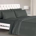Mueller Ultratemp King Size Sheets Set, Super Soft 1800, 6 Piece, Deep Pocket up to 16" Cooling Sheets King Size, Transfers Heat, Breathes Better, Hypoallergenic, Wrinkle, Dark Grey