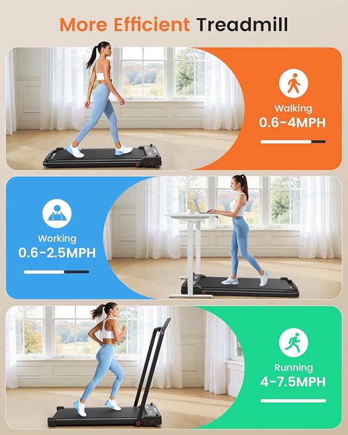 ANCHEER Walking Pad Treadmill with Foot Massage, Versatile Dual-Sided Walking Pad with Incline and Handle Bar, 3.5HP Foldable Treadmill for Home/Office/Apartment, 0.6-7.5MPH