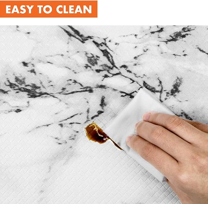 OPUX Anti Fatigue Kitchen Floor Mat, Reversible Cushioned Memory Foam Kitchen Rug Pad, Waterproof Non-Slip Padded Comfort Standing Mat for Office Laundry Home, 47x17 (Marble Gray)