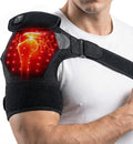 Cordless Red Light Therapy Shoulder Heating Pad, 660nm & 850nm Infrared Light Portable Shoulder Wrap with 3 Modes, 3000mAh Rechargable Shoulder Brace for Athletes Elderly