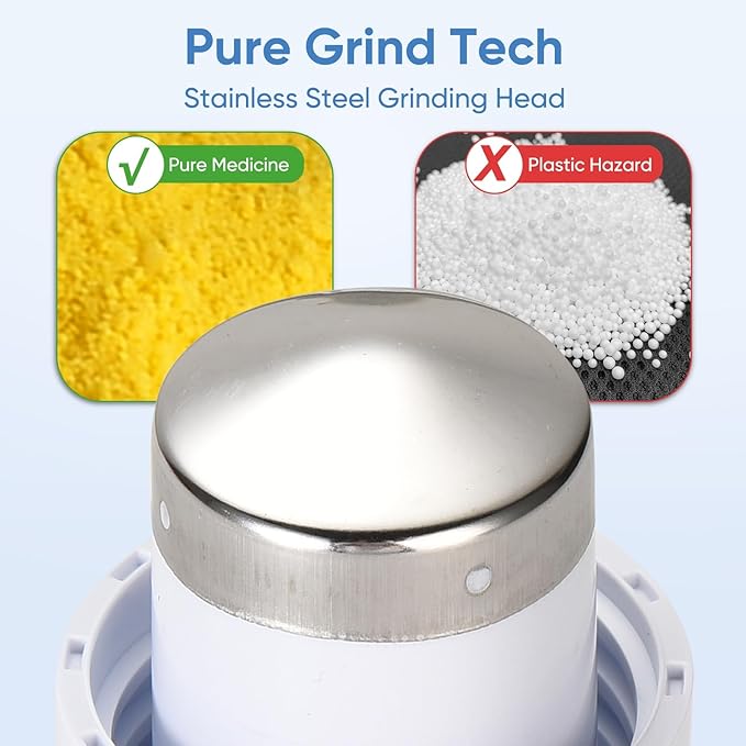 Pill Cutter, Crusher and Grinder, Splitter Accurate and Easy Cutting, Stainless Steel Blade, Perfect for Travel, Ideal for Purse or Pocket, Daily Usage, Ideal for Medication (Blue)