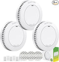 Smoke Detector10-Year Battery Powered Photoelectric with Test/Silence Button for Home Use (3 Pack)