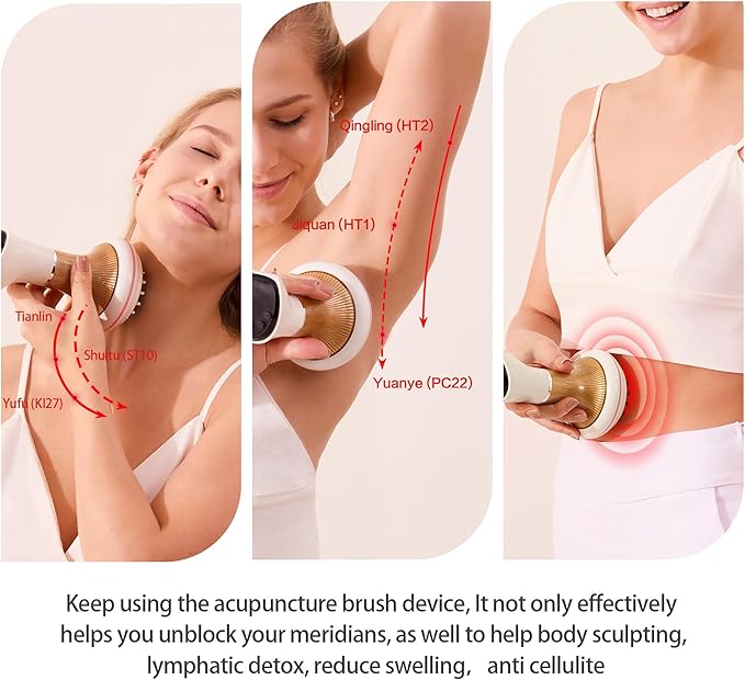 Electric Acupuncture Pen Multipoint Electronic Acupuncture Healing Massager Rechargeable, Heated Acupressure Meridian Energy Stimulator, Meridian Massage Brush for Pain Relief Muscles Sciatica Therapy