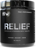 DRINK HRW Hydrogen Bath Bomb Tablets: Muscle Relief & Recovery, Magnesium Soak for Relaxation, Natural Pain Relief, Therapeutic Bath Bombs Post Workout (180 Count)