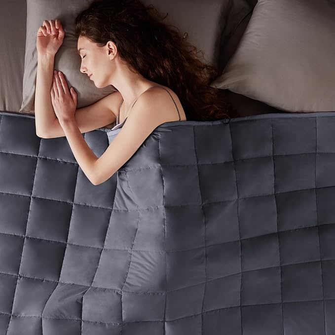 Weighted Blanket Queen/King Size (80"x87" 20lbs),Ultra Soft and Cozy Cooling Weighted Blanket for Adult,Heavy Blanket with Machine Washable Soft Blanket, Dark Grey