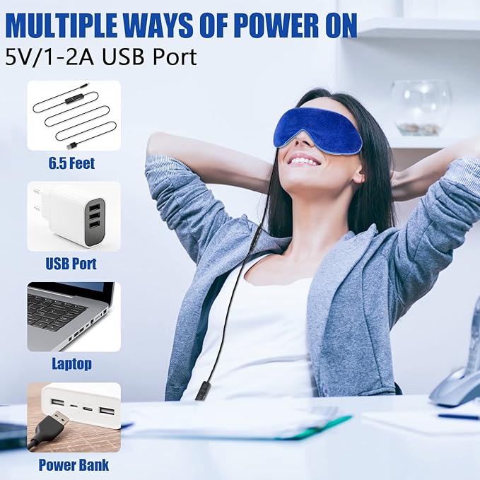 Heated Eye Mask, Dry Eye Mask Heat Eye Compress with Flaxseed, Warm Eye Compress Heating Pad with Temperature Timer Control for Sleep, Blepharitis, Dark Circles, MGD, Puffy Eyes