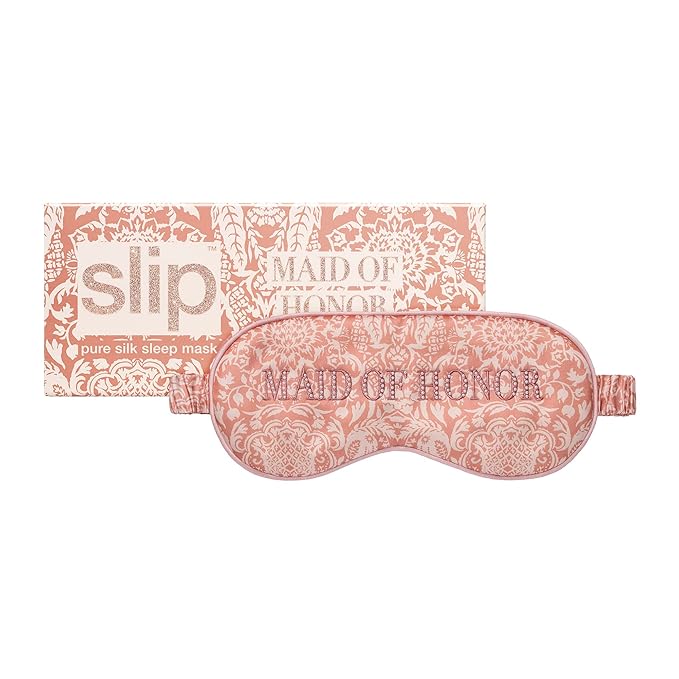slip Sleep Mask - 100% Pure 22 Momme Mulberry Silk Eye Mask - Comfortable Sleeping Mask with Elastic Band + Pure Silk Filler and Internal Liner, Bridal Collection: Maid of Honor