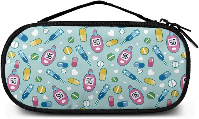 Rnyleeg Cryan Diabetic Bags for Women Men Small Size Insulin Bag for Diabetes Portable Medicine Travel Case for Insulin Pen Glucose Meter Cases for Car Home Office